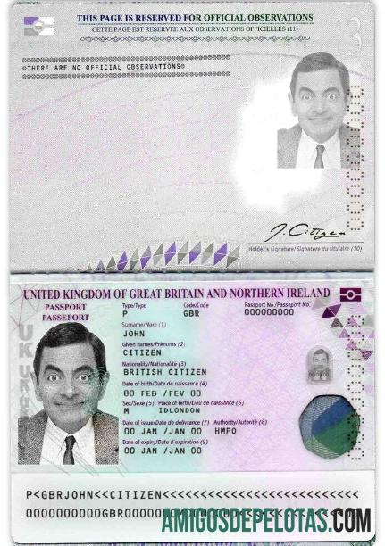 em branco Modelo de passaporte do Reino Unido em formato PSD (2020 – presente)